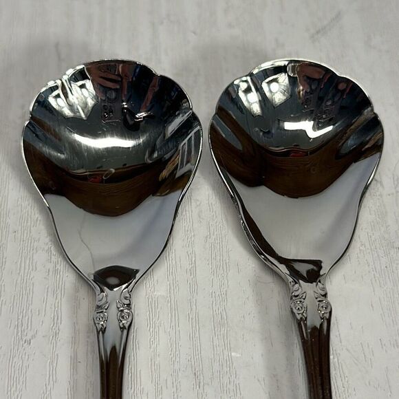 Oneida Community BRAHMS Sugar Shell Stainless Steel Spoon set of 2 - Picture 2 of 6